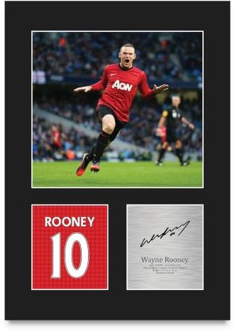 HWC Trading Wayne Rooney Geschenke Gedrucktes Signiertes Autogramm Foto für Fußball Anhänger and Fans - A4 Porträt