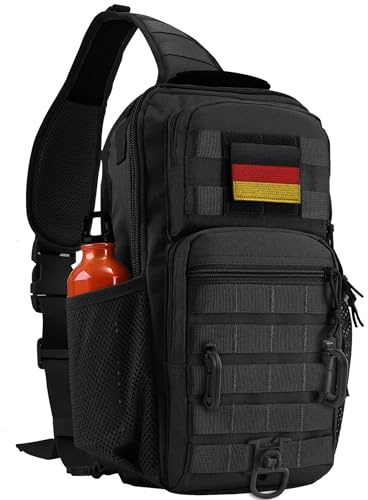 Hannibal Tactical Sling Rucksack Large Rover 13L Sling Pack, Schwarz, Taktischer Sling-Rucksack US Cooper Carry Sling