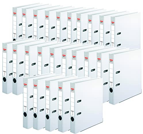 Herlitz 5450705 Ordner maX.file protect (A4, 5 cm, mit Einsteckrückenschild) weiß, 25 Stück