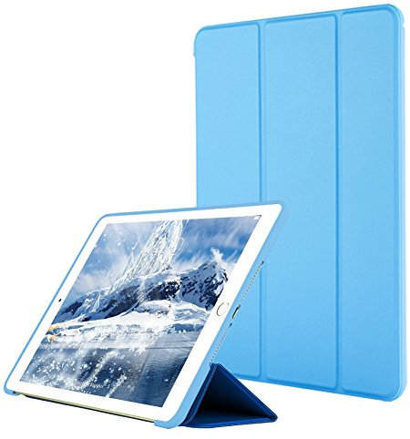 VAGHVEO Custodia per iPad Air 1 9,7 Pollici (Modello 2013), Sottile e Leggere Case con Morbido TPU Soft Silicone Cover per Apple iPad Modello A1474, A1475, A1476, Auto Svegliati/Sonno, Blu