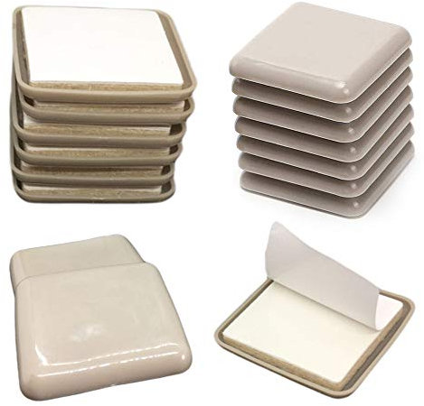 16 PCS Furniture Sliders and Gliders,50mm Square Self Adhesive Chair Leg Sliders Floor Protector Pads for Moving Furniture Movers Carpet Gliders Glides