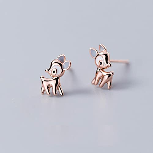 LOKILOKI 925 Sterling Silber Süße Hirsch Ohrstecker Für Frauen Frische Emaille Geschenke Geschenke Luxus Aussage Feiner Silberschmuck