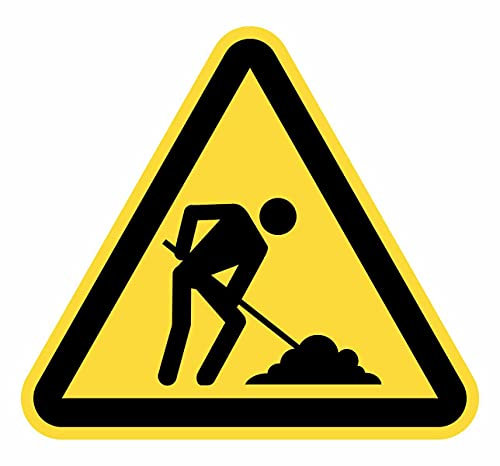 Lot de 5 autocollants décoratifs décoratifs en forme de zone de travaux de 15 cm (15 cm)