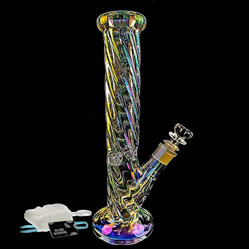 Glass Bong with Spiral Bong Filter, 14.5mm Glass Bong Bowl 19.3oz Water Bong with Bong Accessories Buckle Hookahs Glass Bongs Cheap Bong (Big Bong)