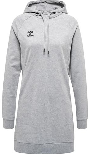 hummel Damen Hmlmove Grid Cotton Sweatdress Sweatshirt, Grey Melange, XL EU