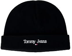Tommy Jeans Damen TJW Sport Beanie AW0AW12625 Gestrickte Mütze, Schwarz, OS