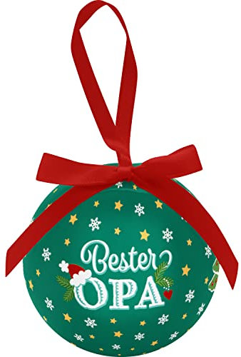 GRUSS & CO 49977 Weihnachtskugel Opa, Kunststoff, Grün, 8,5 cm