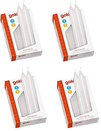 Ameisenkeks® 40 x Geburtstags-Kerzen 4 x 10 Stück Kerzen klein weiß für Geburtstagszüge + Ringe + Kränze von goki und andere Sparpaket