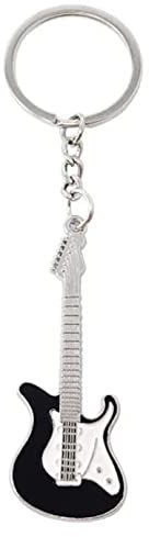 Gitarre Schlüsselanhänger Metall 6 Farben Schlüsselanhänger Niedliches Musikinstrument Schlüsselanhänger Legierung Gitarre Schlüsselhalter Mini Bass Schlüsselanhänger