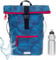Elephant Rucksack Herren Plane Time Bag Kurierrucksack Roll-Top Fahrradrucksack Sport Fitness Damen 23 Liter A4 12821 + Flasche (12824 Cyber Camo Blau)