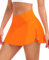Plissierter Tennisrock Damen mit Unterhose Tennis Faltenrock Kurz Hosenrock Golf Sport Workout Running Rock Sommerrock Minirock (Orange, XS)