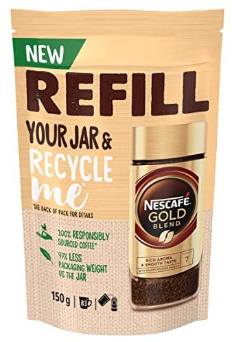 NESCAFÉ Gold Blend Refill 150g | 5 Packs | 416 Cups | Rich and Smooth Coffee | Premium Quality Instant Coffee for a Perfect Cup