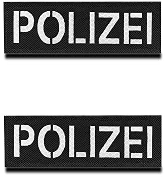 2 Stück Reflektierendes Polizei Infrarot IR Reflektiv Abnehmbare Militär Polizei Patches für Rucksäcke Kleidung Taschen Uniform Weste Jersey Reisen Cosplay CS-15.2x5 cm