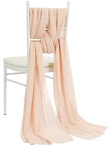 Housse de Chaise Noeud Ruban en Mousseline de Soie Ceintures de Chaise DIY Décorations de Chaise de Mariage for Banquet Réception Événement Baby Shower,Gold,10Pcs (Color : Rose Gold, Size : 1Pcs)