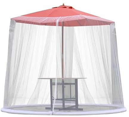 Terrassenschirm-Maschenschirm Terrassenschirm-Moskitonetz verstellbares Moskitonetz ausgestattet mit Doppelreißverschlüssen Sonnenschirm-Insektennetz-Abdeckung Outdoor-Sonnenschirm-Moskitonetz