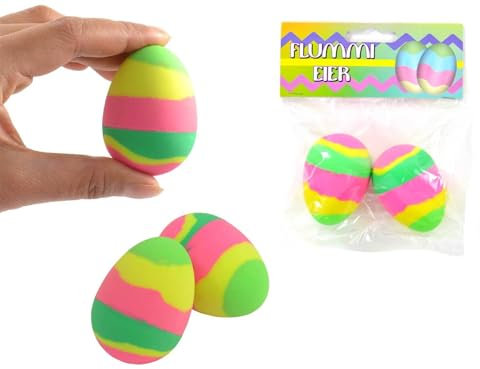 Kögler 2 x hüpfendes Flummi Ei bunt Hüpfball Springei Hüpfei Osterei 6 x 4,5 NEU