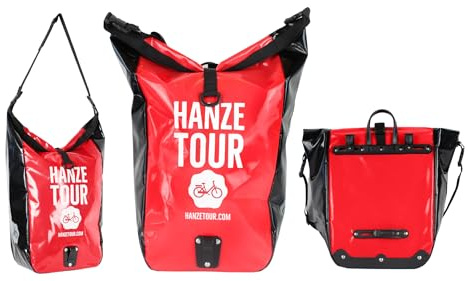 BISOMO Fahrrad Tasche HANZETOUR für Gepäckträger 24L Umhängetasche, PVC Plane wasserdicht, mit Rollverschluss + Schultergurt auch für Camping, Angeln, Trekking