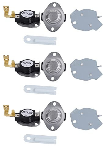 Niniang 12 x Replacement Kit for Tumble Dryer 3387134 High Limit Thermostat 3392519 Thermal Fuse 3977393