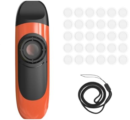 Kazoo Instrument mit 30 Membranen und Lanyard (Orange)