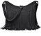 Dora & Liz Hobo-Tasche mit Fransen für Damen, Vintage, Wildleder, Umhängetasche, Hippie, Western-Cowgirl, Geldbörsen, Quaste, Schultertasche, Schwarz, 14.2 L x 3.9 W x 10.3 H