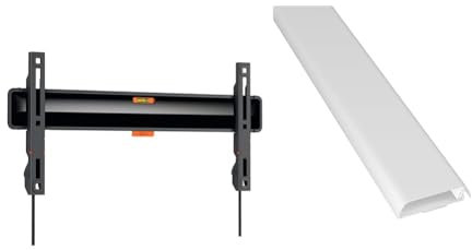Vogel's TVM 3405SP Flache OLED TV-Wandhalterung für 32-77 Zoll Fernseher & D-Line TV Kabelkanal, Fernsehkabel-Organiser, lackier, und überstreichbar