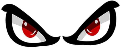 Facynde Eyes Sticker Manische Augen Aufkleber Label Aufkleber Böse Augen für Auto Motorrad Roller Helm Auto Motorrad Helm Mofa Roller Waschanlagenfest