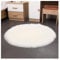 SMTCM Faux Lammfell Schaffell Runder Teppich 60 * 60cm Weiß Flauschig Kunstfell Teppich Longhair Fell Weiche Nachahmung Wolle Bettvorleger Sofa Matte Rutschfester Waschbarer Plüsch Fußmatte Heim Deko
