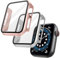 OFFCUP Transparente Fundas Apple Watch Series 6/SE/Series 5/Series 4 44mm, 2pcs Apple Watch Protector de Pantalla, HD Protección Completa Carcasa para iWatch (Oro Rosa+Plata)