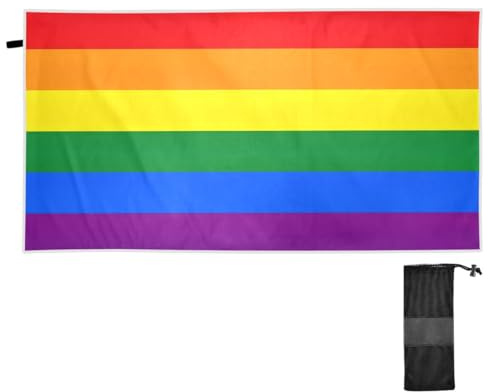 CHIFIGNO Leichtes großes Strandtuch, übergroß, 180,3 x 78,7 cm, LGBT Pride Flagge, Badetuch, Duschtuch, schnell trocknend, Reise-Strandtuch, Pool-Handtücher für Erwachsene, Damen, Herren