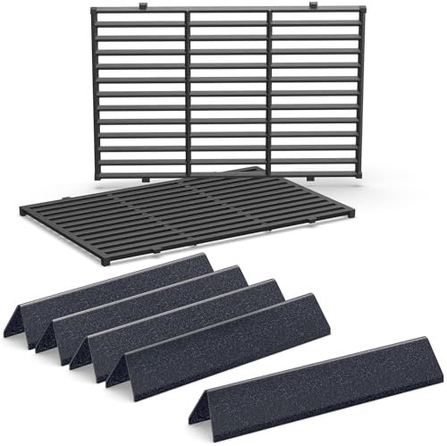 QuliMetal 15.3 Flavorizer Bars & 7638 Grill Grates for Weber Spirit 300 and Spirit II 300 Series, Spirit E-310 E-315 E-330, Spirit II E-310 Grills with Front Control Knobs, Spirit 2 e310 Grill Parts