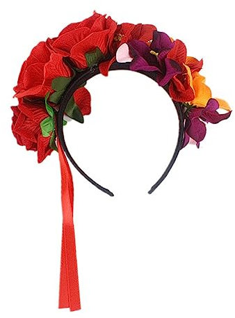 IWOWHERO Women Floral Headband Orchid Hair Wreath Elegant Festival Accessory for Adults Comfortable Design for Weddings Parties Photoshoots