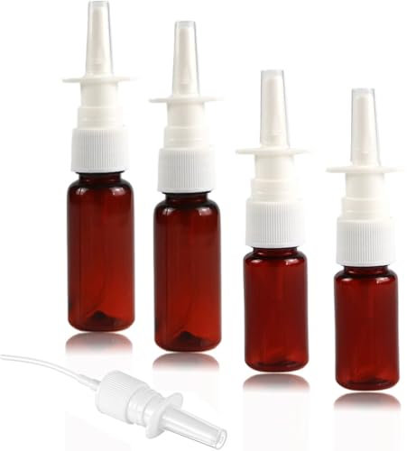 CATOR 4 Stück 10/20 ml Nasenspray Flasche Leer, Nasensprayflasche, Nasen Sprühflaschen, Wiederverwendbar Nachfüllbare Zerstäuber mit Düsen, Trichter, Etiketten für Parfüm,ätherische Öle,Kochsalzlösung
