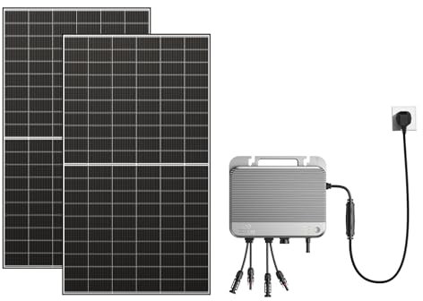 Zendure SolarFlow 800 - Micro-onduleur Hybride Intelligent 1200W MPPT, Rendement énergétique de 96%, Puissance AC bidirectionnelle de 800 W, avec Panneau Solaire Bi-Facial 1300W (Installation Facile)