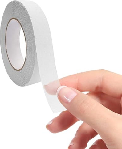Autocollant Anti-dérapante Transparent,2.5cm x 10m,Antidérapant Transparent Imperméable,Antidérapant Transparent Imperméable pour Intérieur et Extérieur la Travail,Bande Antidérapante Escalier.