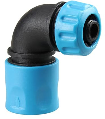 Schlauchanschluss Wasserhahn 1/2 Zoll Schlauchanschluss Gardena Winkelhahnstück 90° Winkel Innengewinde Gardena Anschluss 1/2 Zoll Schnell-Drehanschluss (Blau)