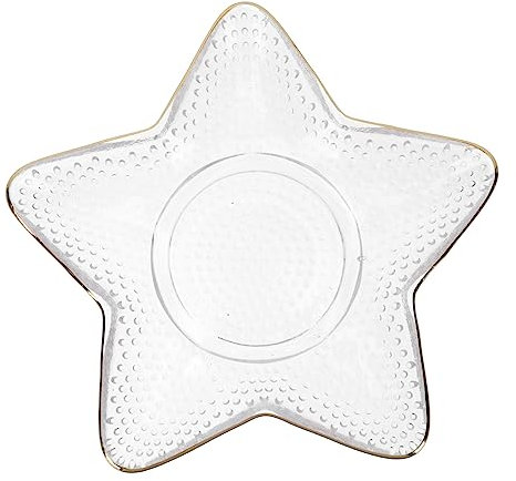 FUNNETOYU Servierteller Aus Kristallglas Langlebig Und Praktisch Sternform Für Besonderen Optischen Effekt Für Salat Dessert Steak Pasta Täglicher Gebrauch Für Restaurants Und Cafés Geeignet