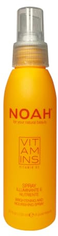 NOAH Brightening Hair Spray 125ml – Lightweight Shine & Softness Boost with Vitamin B5, Linseed, Almond & Chia Seed | Non-Greasy, Silicone & Paraben-Free Hair Shine Spray for Dull, Colored & Dry Hair