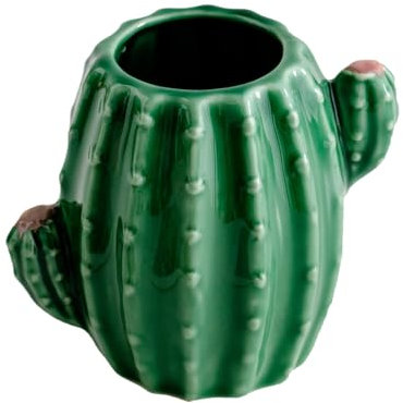Vaso a forma di cactus in ceramica, supporto decorativo per fiori, vaso da tavolo compatto, 11 x 10 cm, decorazione per la casa a forma di cactus, ideale per scrivania, composizioni floreali e