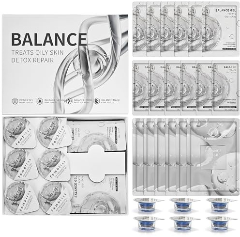 Elitzia Oxygen Bubble Facial Machine Use Kit Balance Facial Restart Kit for Purifying Balancing Oily Skin and Improving Texture Moisturize 6 Primer Gels 6 Pods 6 Serum 6 Mask ETDMASK7 (Balance)