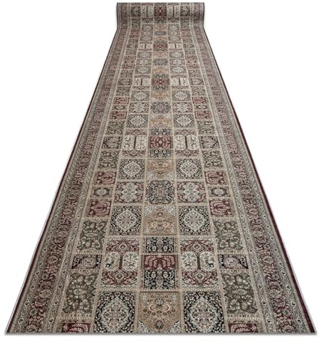 rugsx Läufer Antirutsch Lotus Cassettes 39980 Orientalisch beige/rot - Waschbar - 120x620 cm- Rutschfester Teppich für Flur & Küche