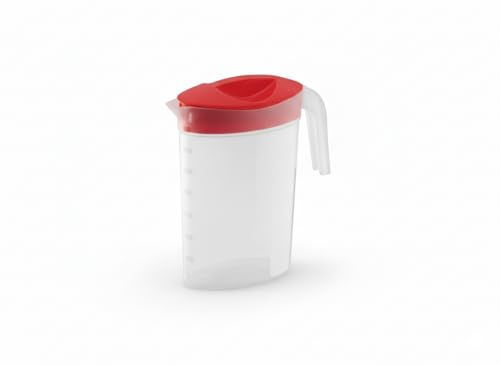 1.5L Plastic Ice Filter Jug for Refrigerator BPA Free Graduated Leakproof Water Juice Juice (Red T)