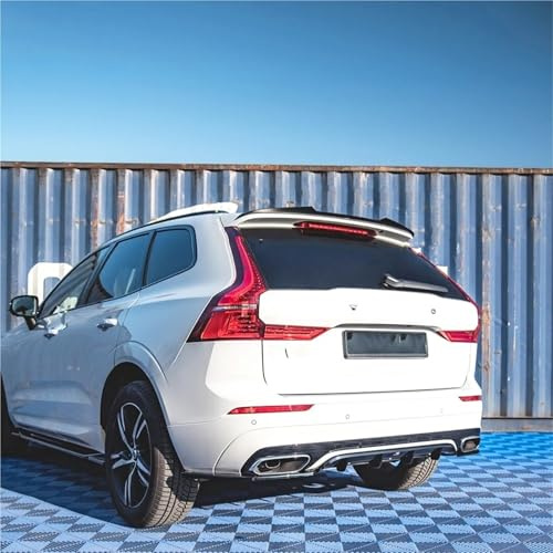 Auto Heckspoiler Heckspoiler-Verlängerungskappe, Heckflügel-Aufkleber, ABS, Schwarze Kohlefaser, Für Volvo Für XC60 MK2 R-Design 2017 2018 2019-2022 Spoiler Wing(Kohlefaser-Stil)