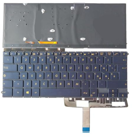 EburpKhbd Tastatur mit Hintergrundbeleuchtung, kompatibel mit ZenBook 3 Deluxe UX490 UX490CA UX490UA UX490UAR (IT Italian)