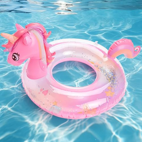 Einhorn Schwimmring Aufblasbar Schwimmreifen Kinder Schwimmring Kinder 5-9 Jahre Schwimmbad Spielzeug Wasserspielzeug Sommer Pool Strand Party Wasser Spiel