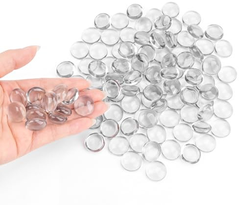 110 Stück/450 Gramm Muggelsteine TransparenteGlassteine Transparente Steine | Dekosteine für Vasen, Glasnuggets Transparent, Colorful Glass Marbles für Garten DIY-Projekte Basteln Aquarium Steine Dek