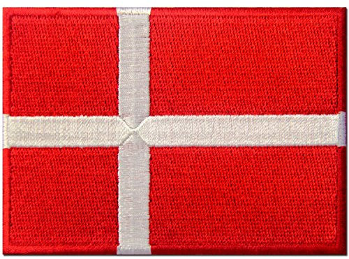 Denmark Flag Embroidered Patch Danish Iron On Sew On National Emblem