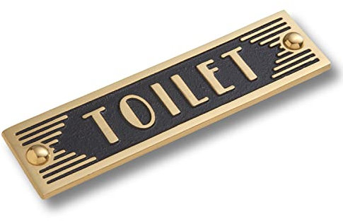 The Metal Foundry Toilet Metal Door Sign. Art Deco Style Home Decor Accessories Door Or Wall Brass Plaque. Handmade In England.