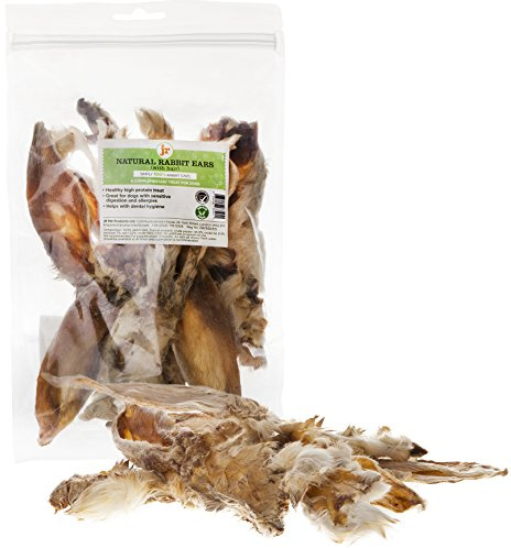 JR Pet Products 1kg Rabbit Ears With Hair Natural Hypoallergenic Dog Treat Chew Grain & Gluten Free