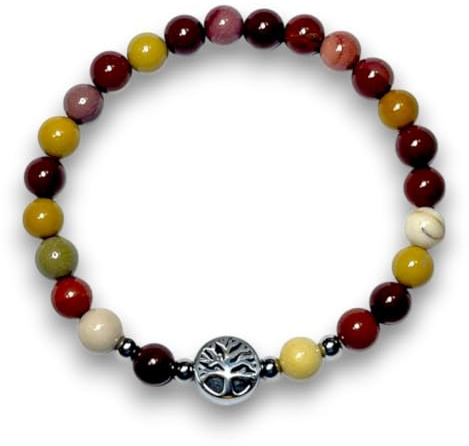 Majas Perlen Edelstein Armband Handmade aus verschiedenen Edelsteinen mit Lebensbaum aus Edelstahl Silber oder Gold - Spiritueller Schmuck - esoterisches Geschenk - personalisierbar