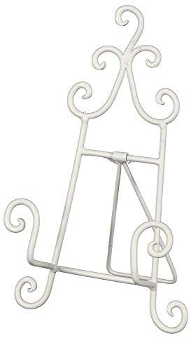 Vintage-Home Cookbook Stand / Bookend Easel, Shabby Iron, 24 cm, White